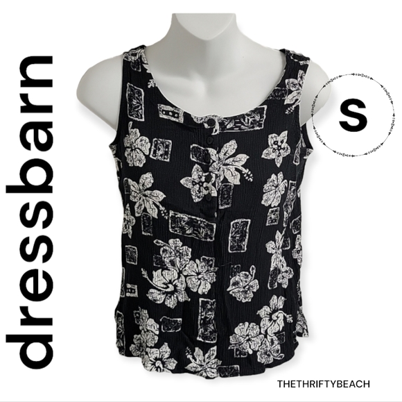 dressbarn Tops Dressbarn Hibiscus Flower Tank Top Poshmark